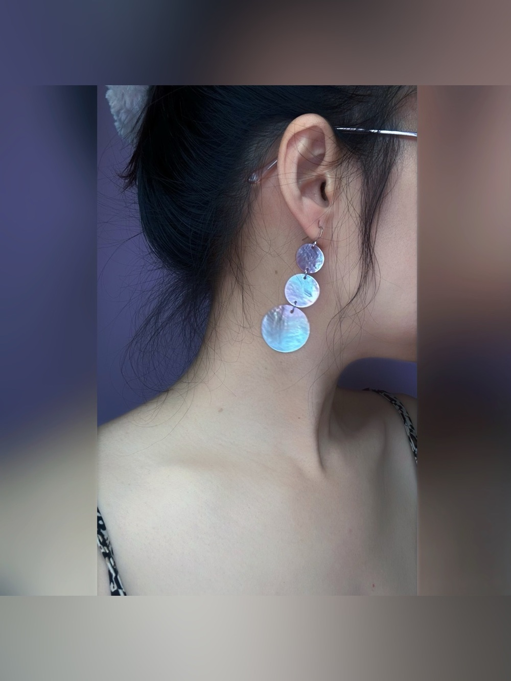 Pink Mother of Pearl Drop Earrings
